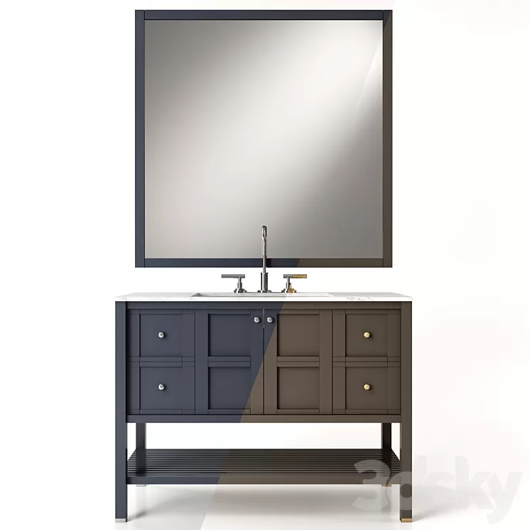 Single Bathroom Furniture 3D Model