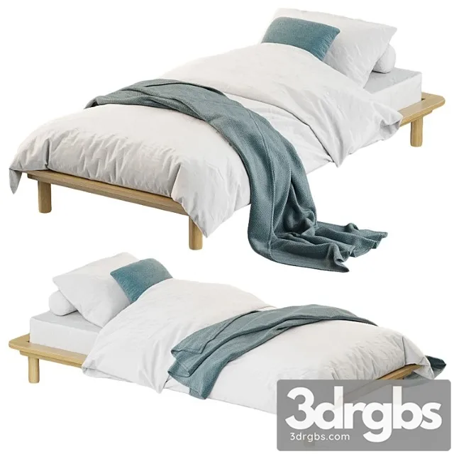 Single Bed Made Kano 3D Model Free