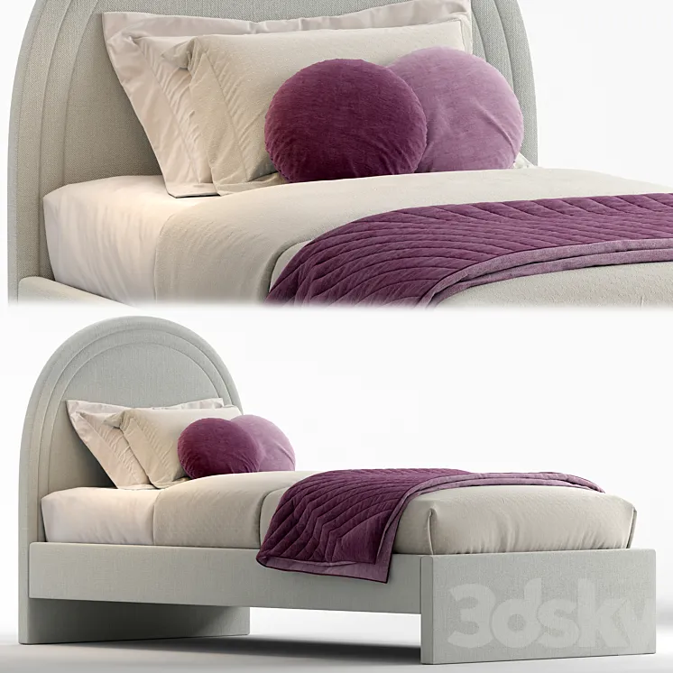Single bed_by Westelm 3D Model Free