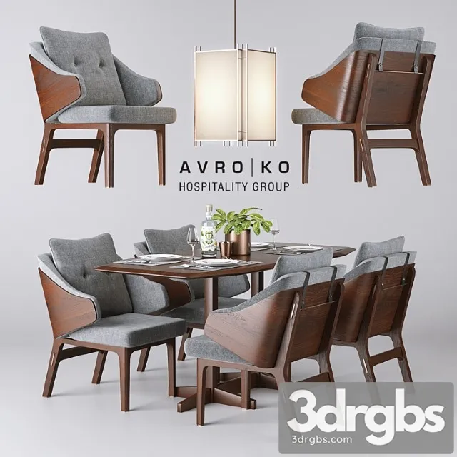 Single thread table and chair - avroko 2 3D Model Free