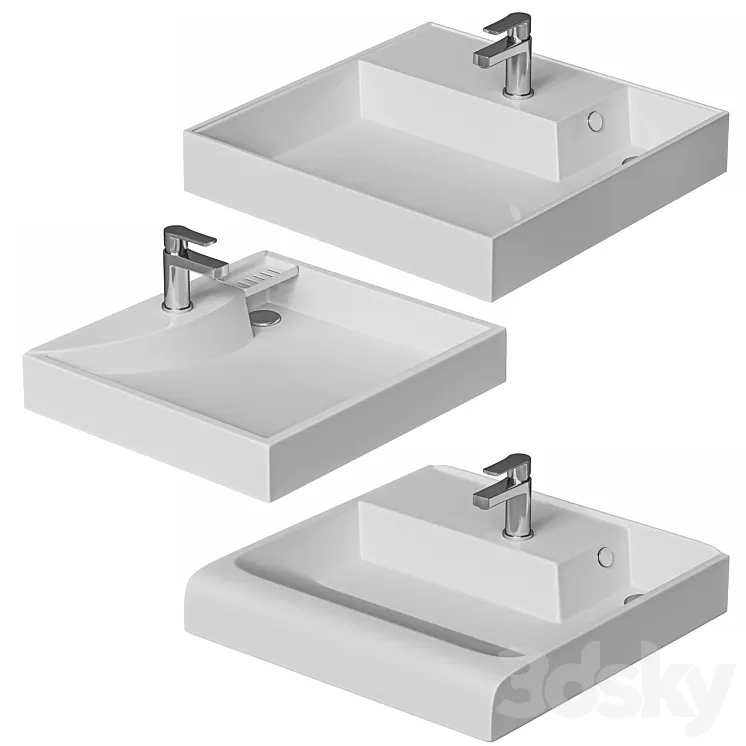 Sink above washing machine 3D Model Free