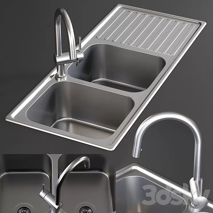 Sink Alba Mixer Smeg 3D Model