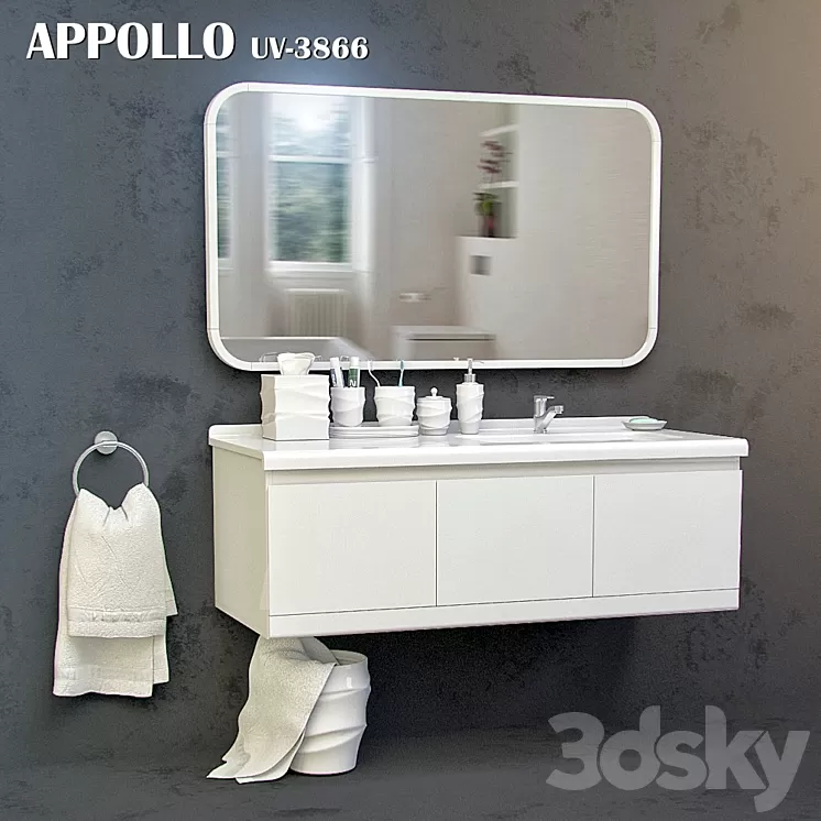 Sink and mirror APPOLLO UV-3866. 3D Model