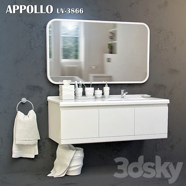 Sink and mirror APPOLLO UV-3866. 3DModel
