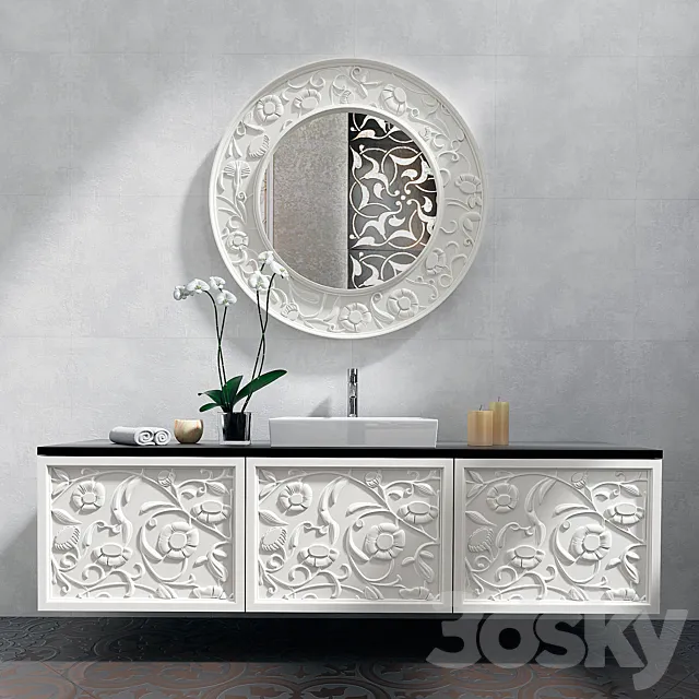 Sink and mirror mirror Elledue_Saraya Notte 3D Model