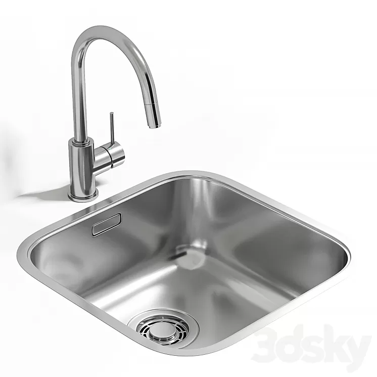 sink and mixer Omoikiri 1 3D Model Free Download