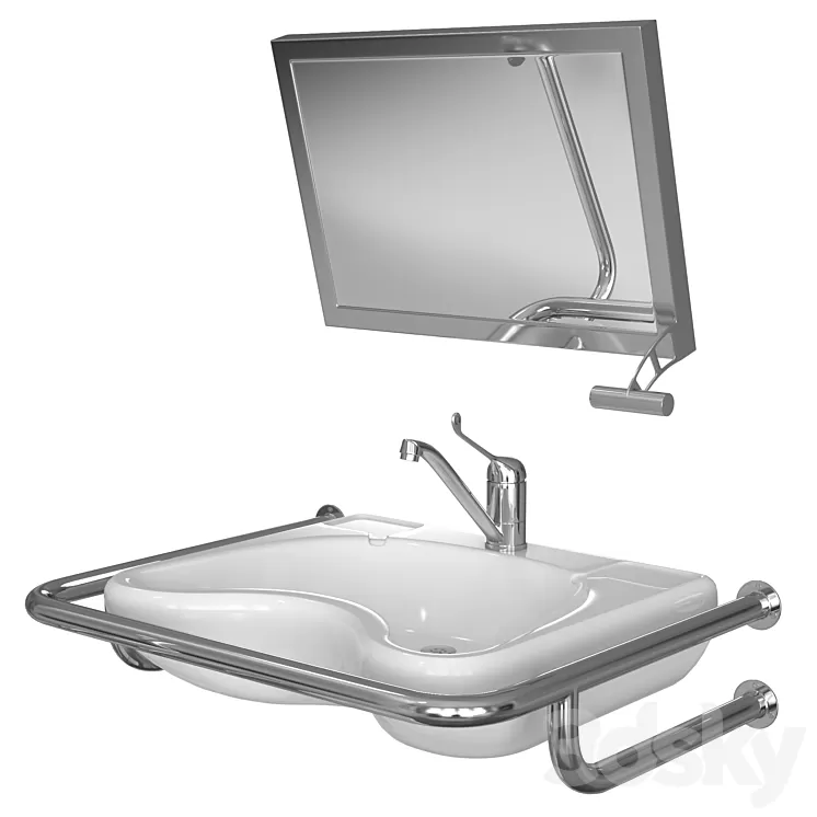 Sink for people with disabilities 3D Model