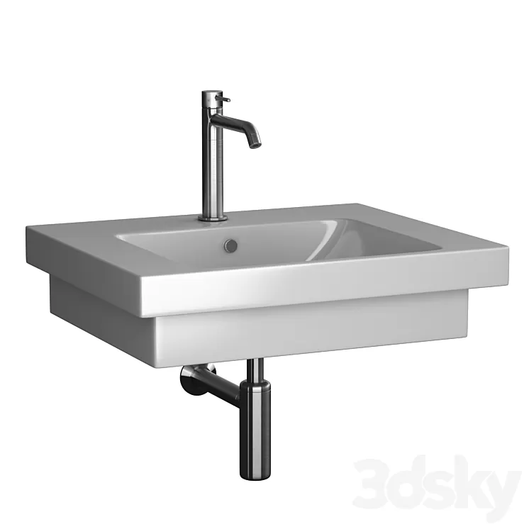 sink Jacob Delafon Odeon up 2 & Rexa design faucet 3D Model