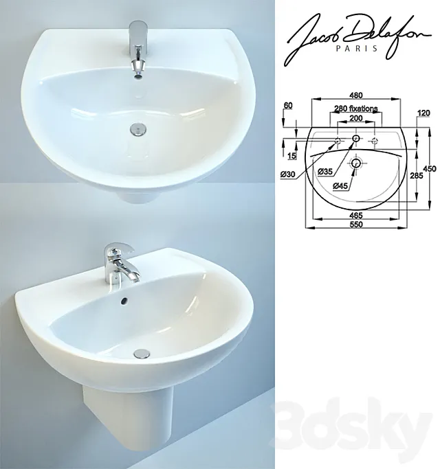 Sink Jacob Delafon Patio E4158 3DModel