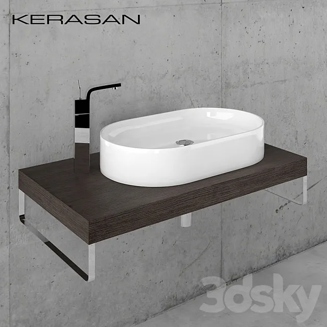 Sink Kerasan Ciotola with worktop 3DModel