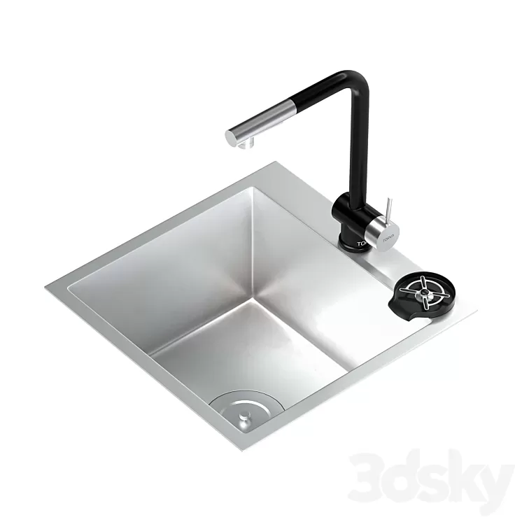sink kitchen TORVA stainless steel sink 3D Model Free