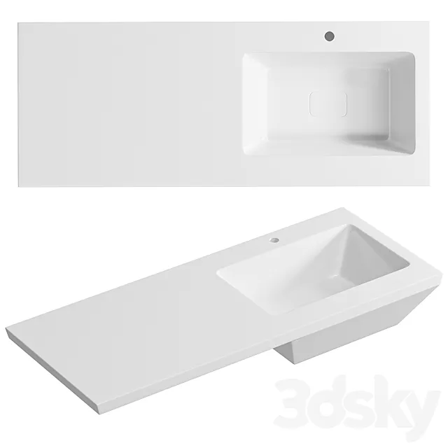 Sink Madera Kamilla 120 R 4627173210010 for washing machine White 3D Model