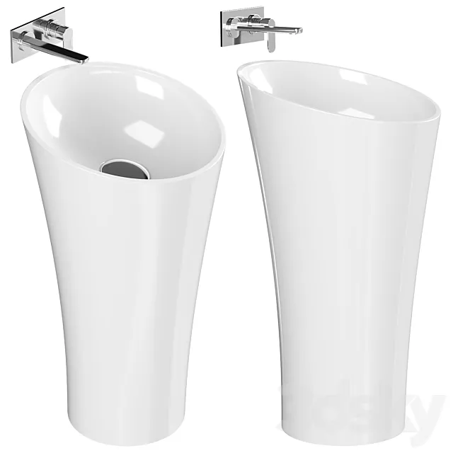 sink NS Bath NSF-50000 floor-mounted cast marble 3D Model