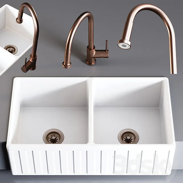 Sink Oldham and Mixer Royden 3D Model