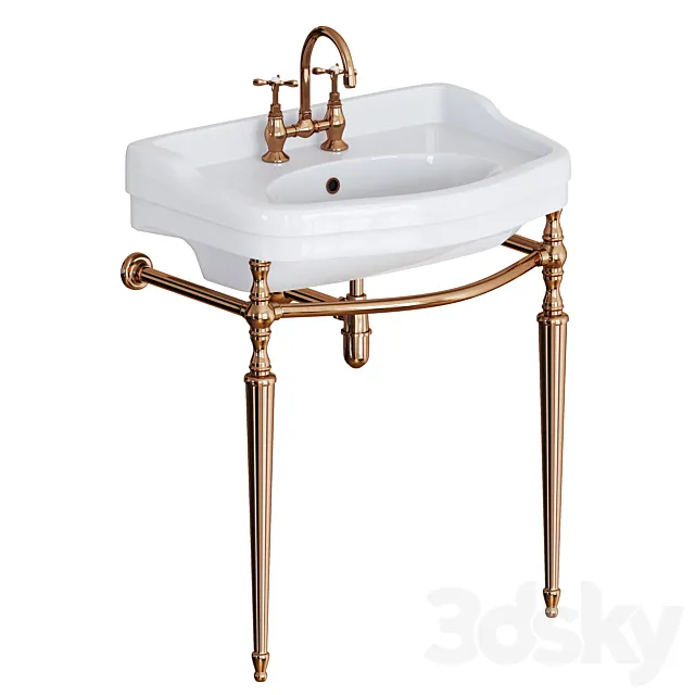 Sink on a metal structure _ Sbordoni Palladio 3D Model