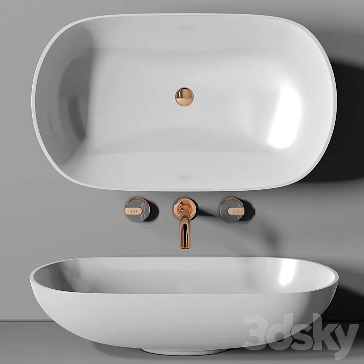 sink Planit Concave basin & Graff Mod plus faucet 2 3D Model