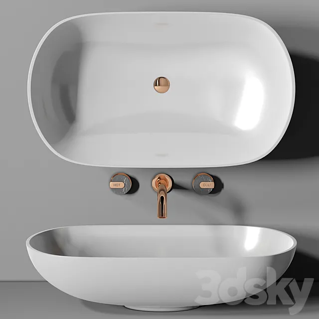 sink Planit Concave basin & Graff Mod plus faucet 2 3DModel