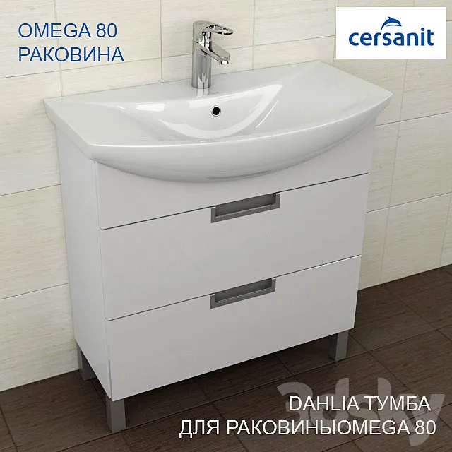 SINK Sersanit OMEGA 80 + Stand 3DModel
