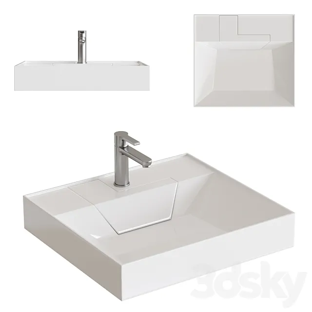 Sink STWORKI Dublin 55 cm for washing machine 3D Model