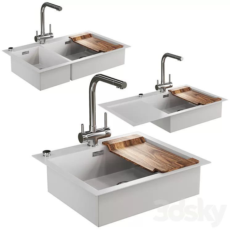 Sink with mixer 3D Model Free