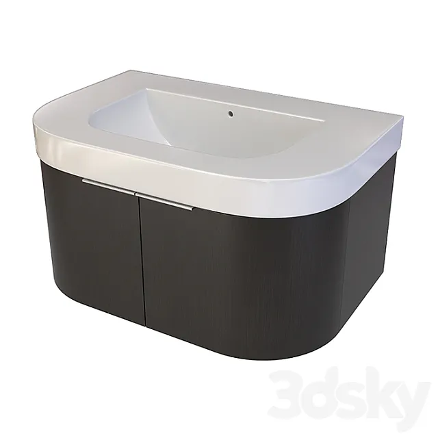 sink with pedestal Duravit Happy D 3D Model