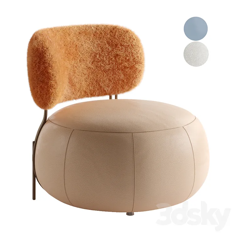 SINO armchair. BAMBI WHITE. BAMBI ORANGE. Baby geo 3D Model Free Download