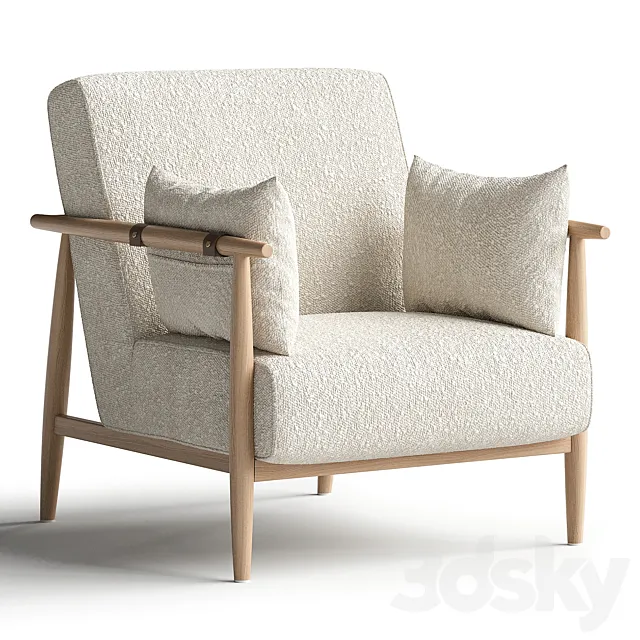 Sirolo oak armchair 3D Model