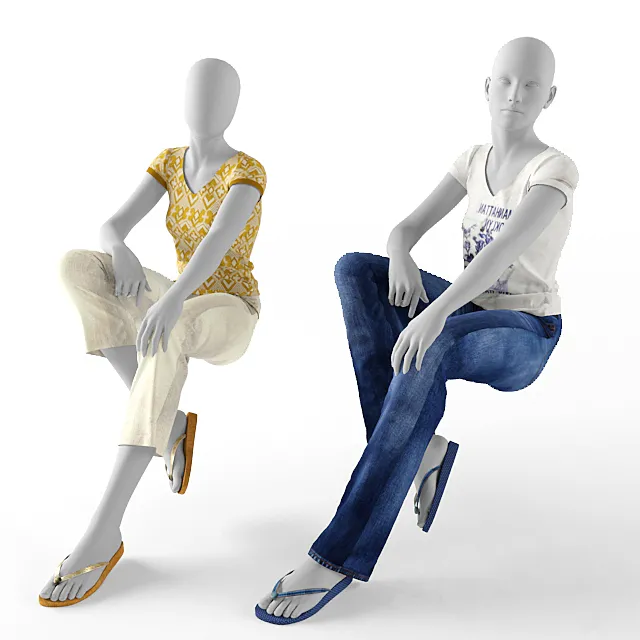 sitting female mannequin 3DModel
