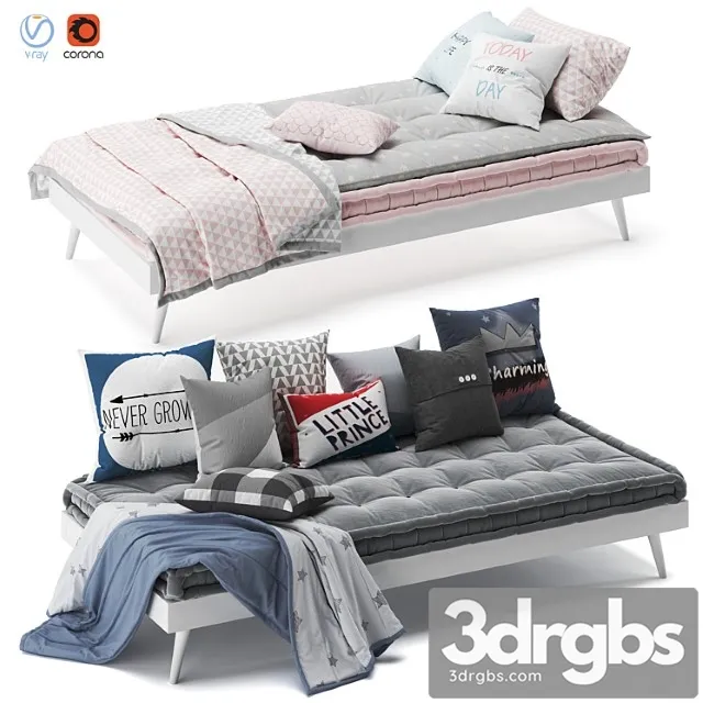 Sixties Bed 3D Model Free