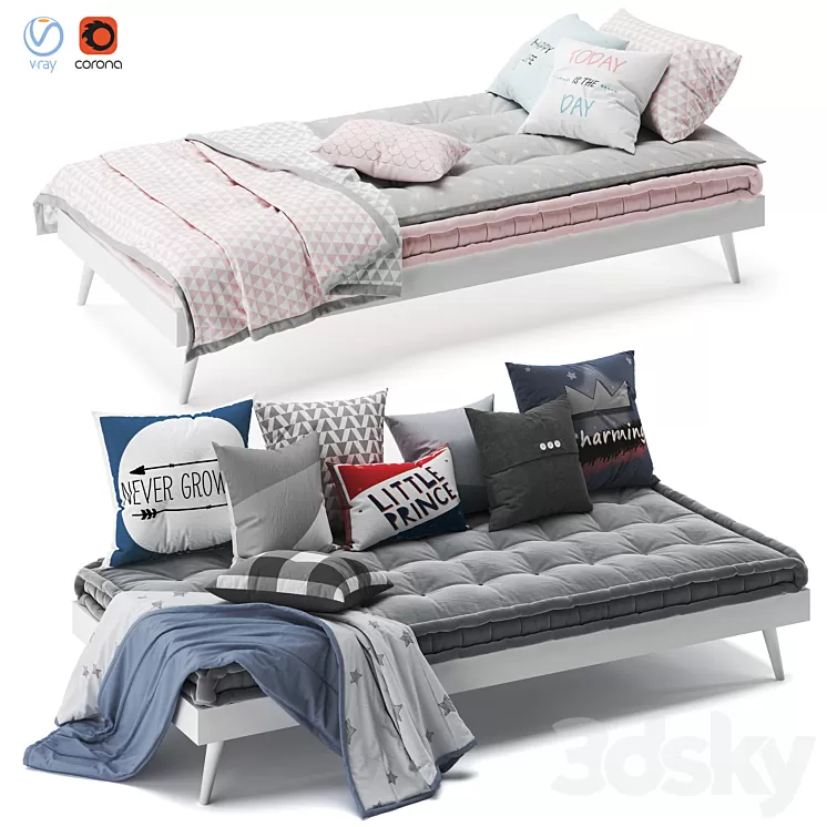 Sixties bed 3D Model