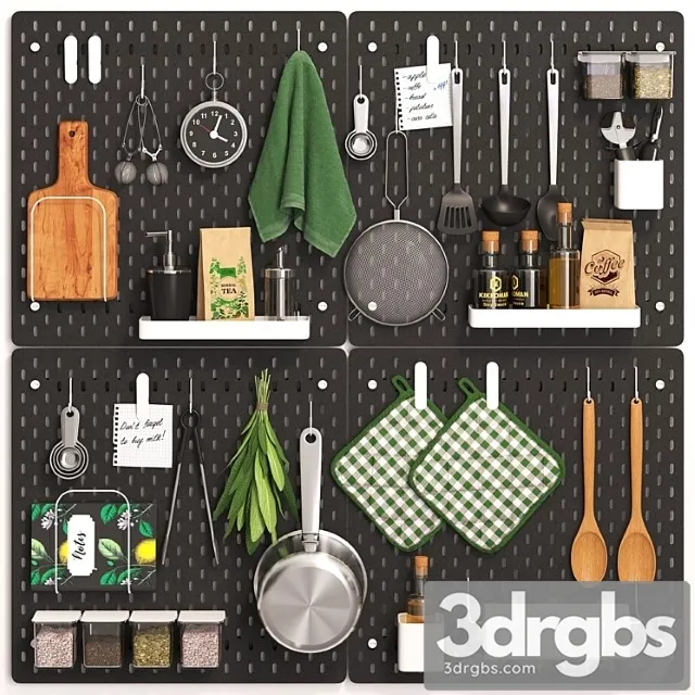 Skadis Kitchen Set 3D Model Free