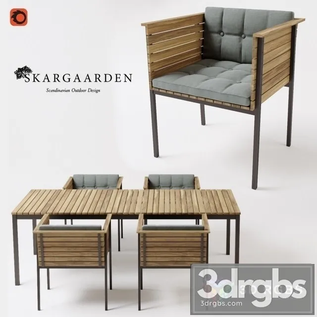 Skargaarden Haringe Armchair Table 3D Model Free