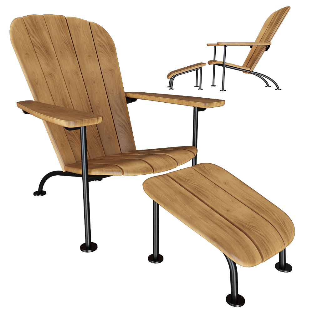 Skargaarden - Lounge chair and footstool Boste 3D Model