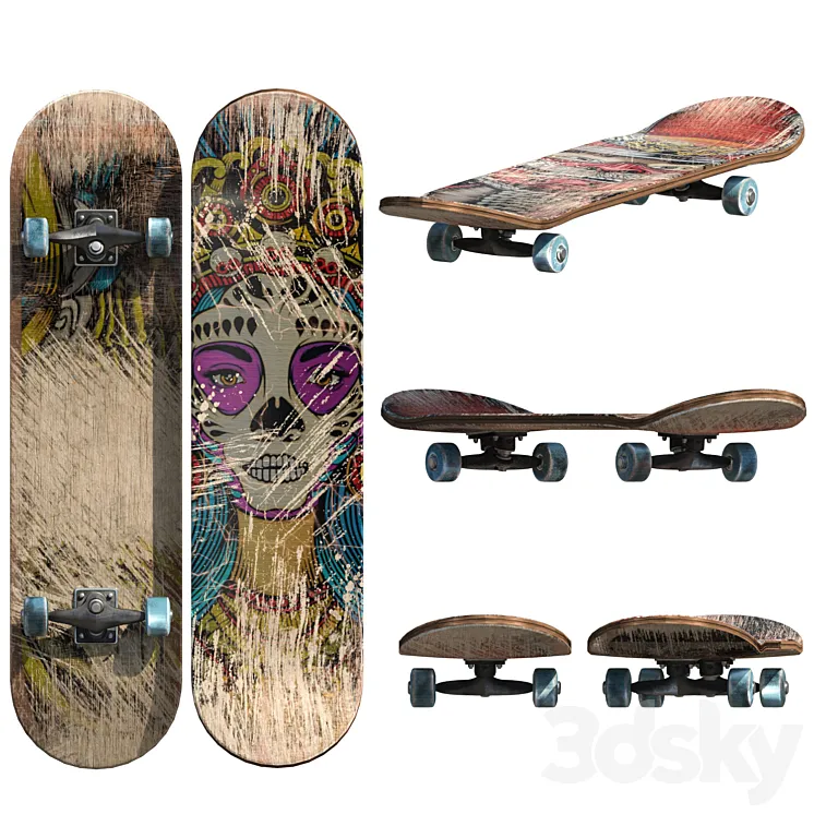 skateboard 3D Model Free