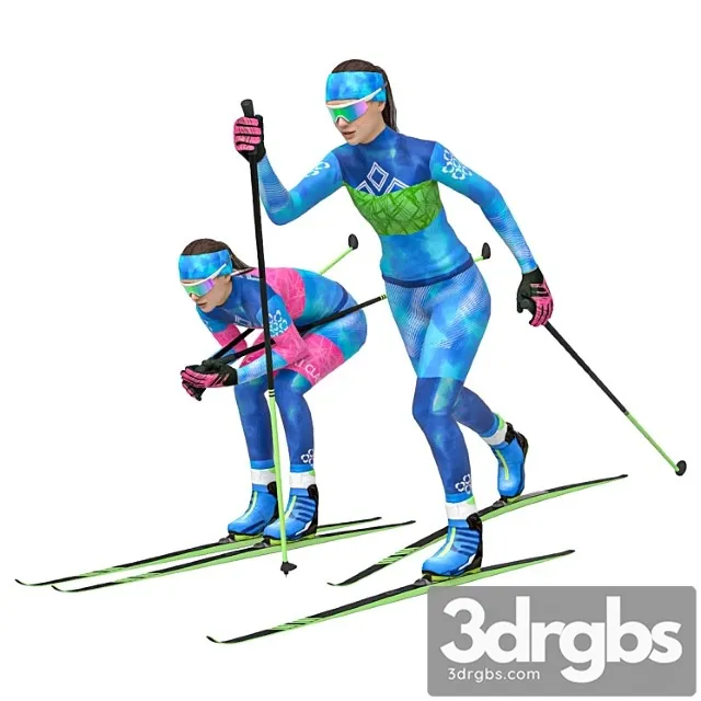 Skier Classic Move 3D Model Free