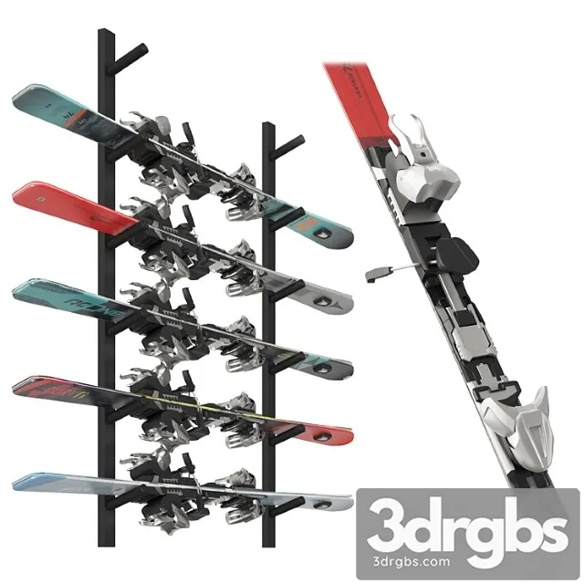 Skis kit 3D Model Download