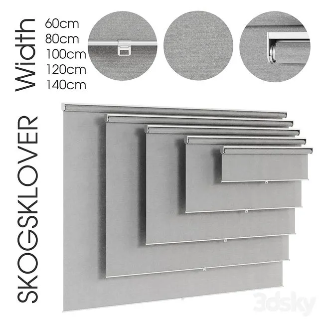 SKOGSKLOVER. Roller blind.grey 3D Model