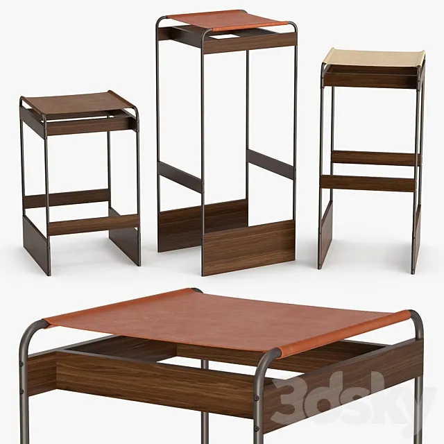 Skram Furniture - Piedmont No2 stool 3D Model