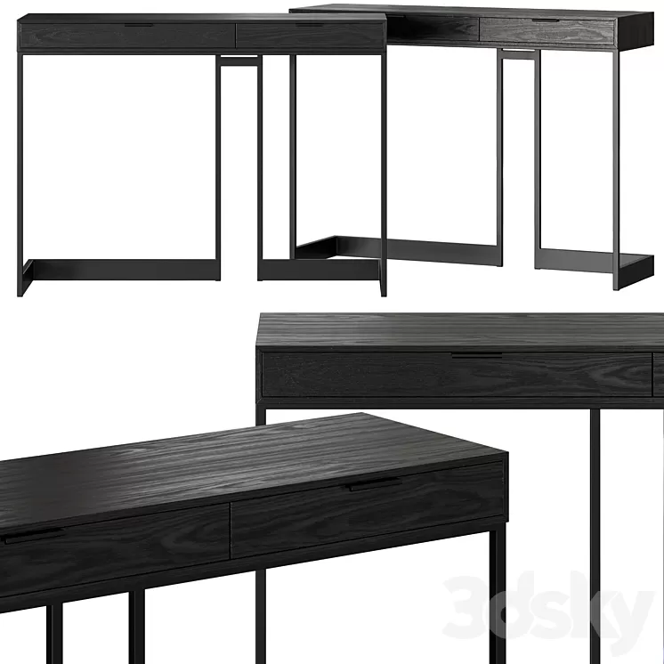Skram Wishbone Drawer High Console Table 3D Model