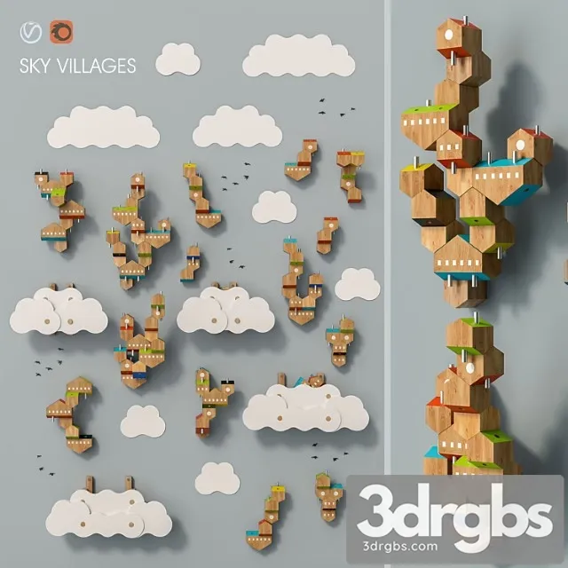 Sky Villages Set 17 3D Model Free