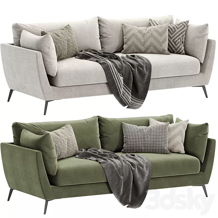 skyler 3 seater fabric sofa 3D Model Free