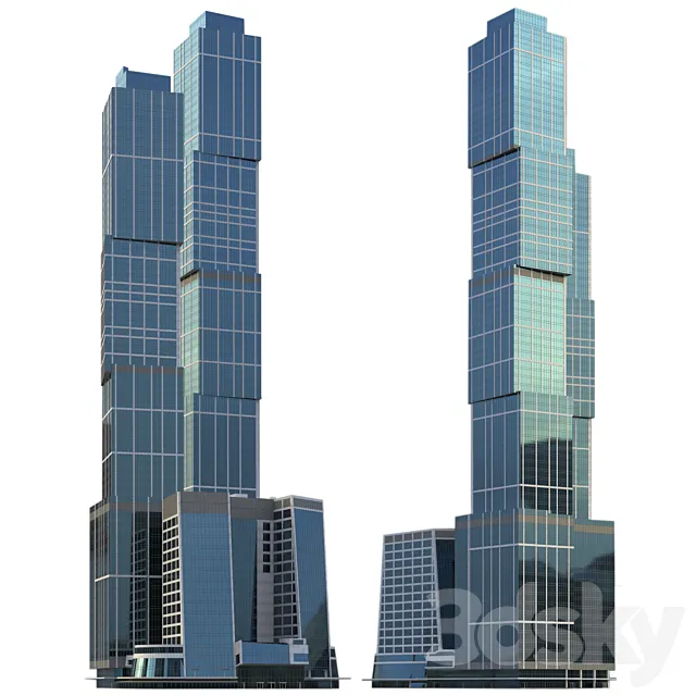 Skyscraper City of Capitals in Moscow City 3D Model