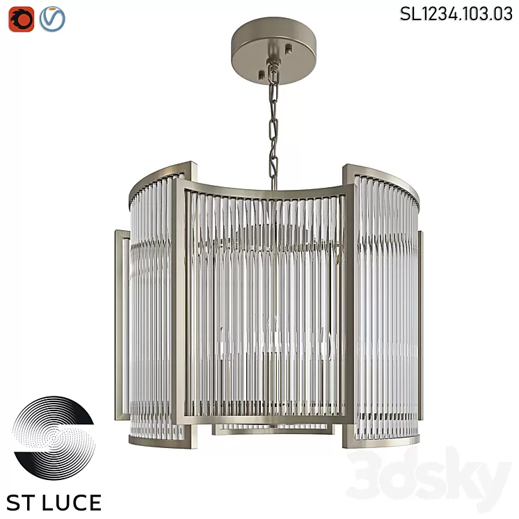 SL1234.103.03 Pendant chandelier ST-Luce Nickel/Transparent OM 3D Model