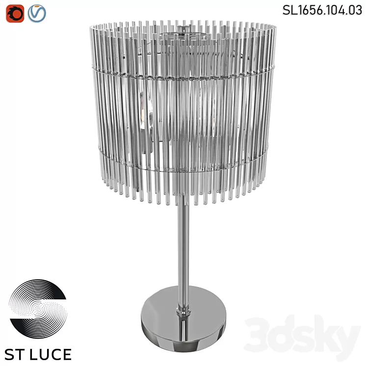 SL1656.104.03 Bedside lamp ST-Luce Nickel/Clear OM 3D Model