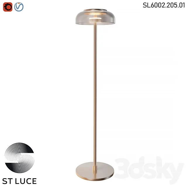 SL6002.205.01 Floor lamp ST-Luce Gold_Amber LED OM 3D Model