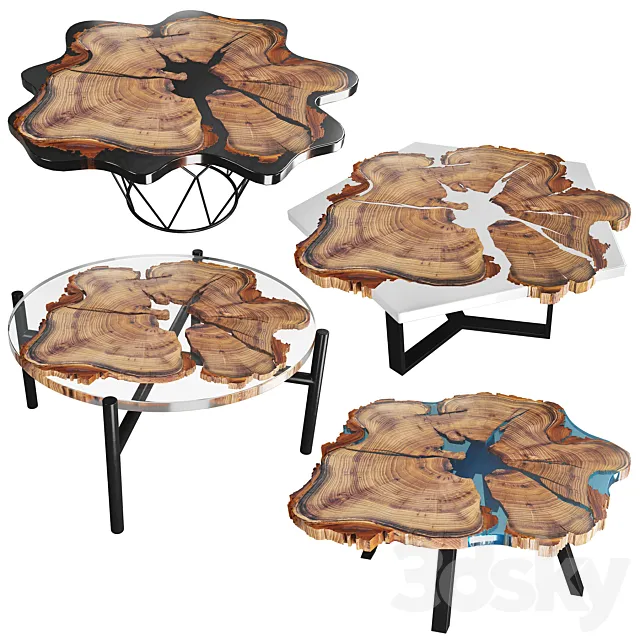Slab coffee tables 3D Model