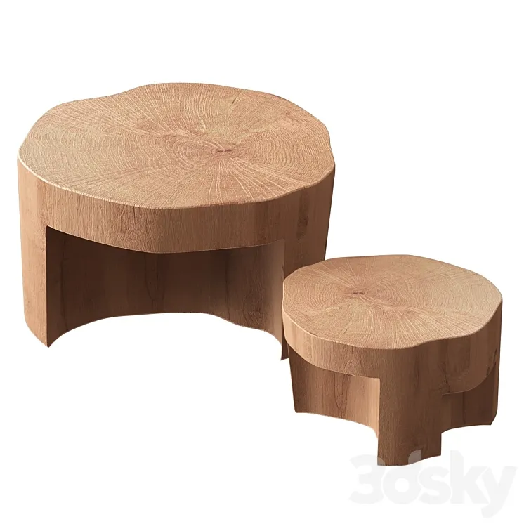 Slab coffee tables 3D Model Free