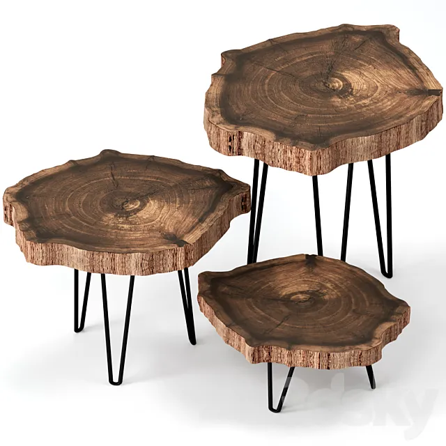 Slab coffee tables. 3DModel
