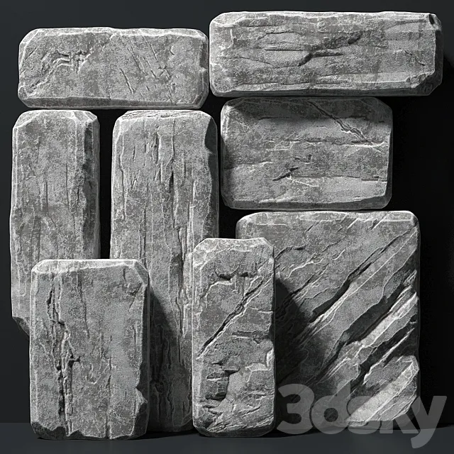 Slab stone rock big n1 3D Model