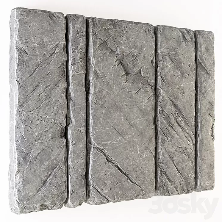 Slab stone wall n2 3D Model